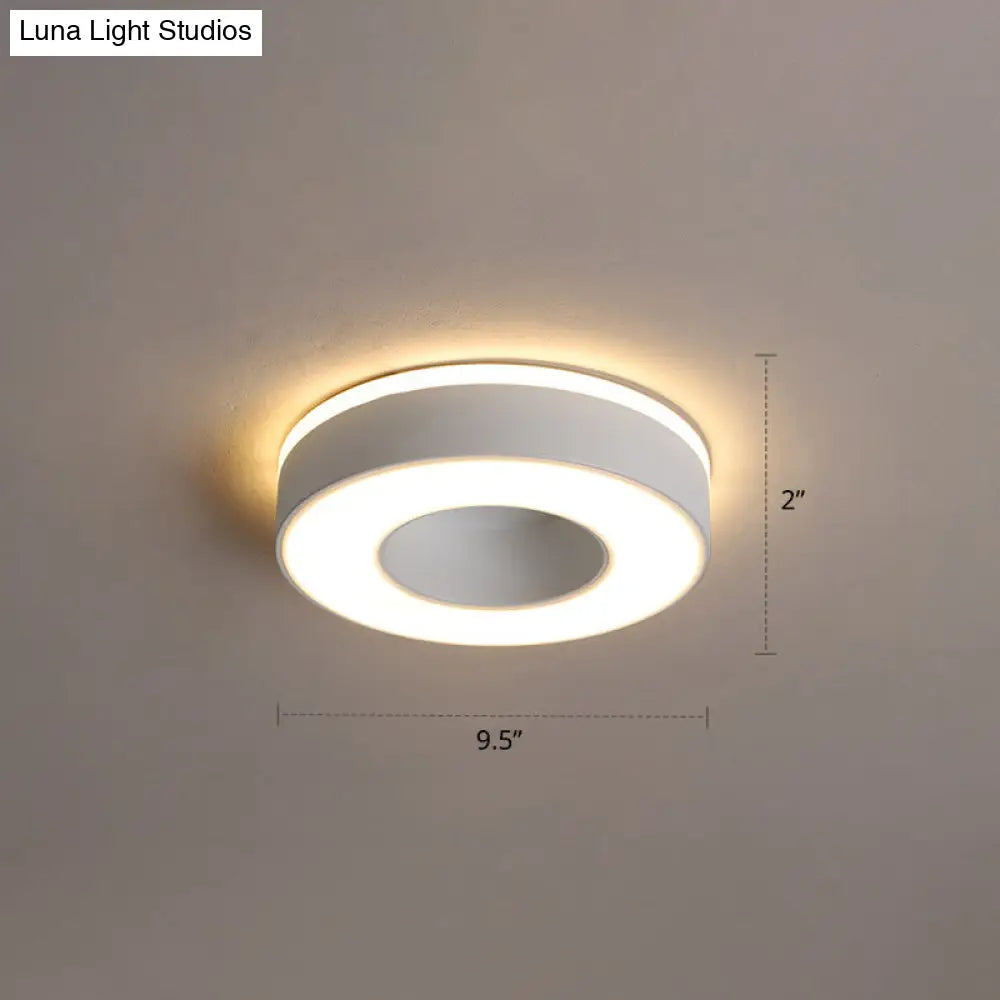 Nordic Style Led Flush Mount Ceiling Light With Acrylic Diffuser For Small Corridors White / Warm