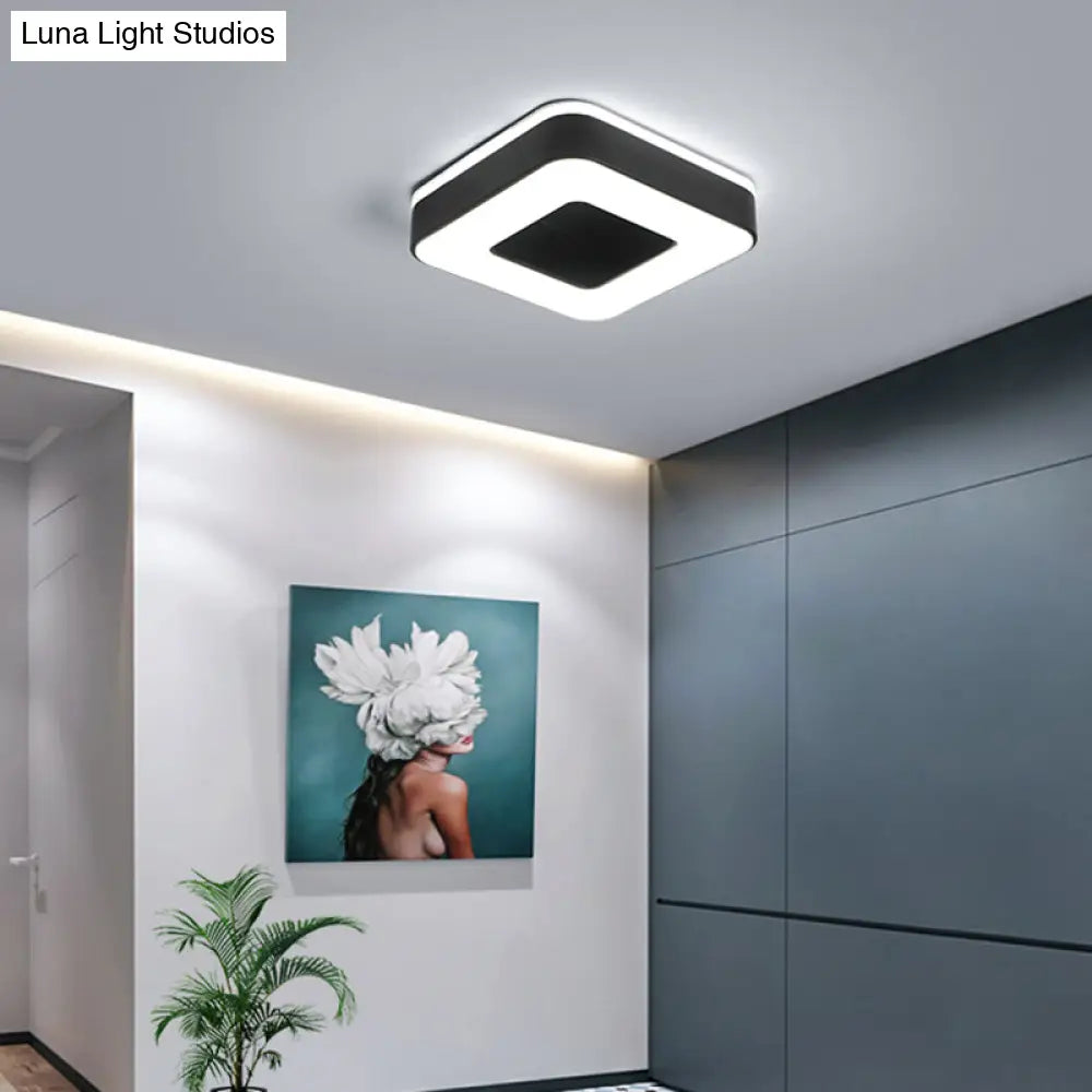 Nordic Style Led Flush Mount Ceiling Light With Acrylic Diffuser For Small Corridors