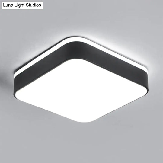 Nordic Style Led Flush Mount Ceiling Light With Acrylic Diffuser For Small Corridors Black / White