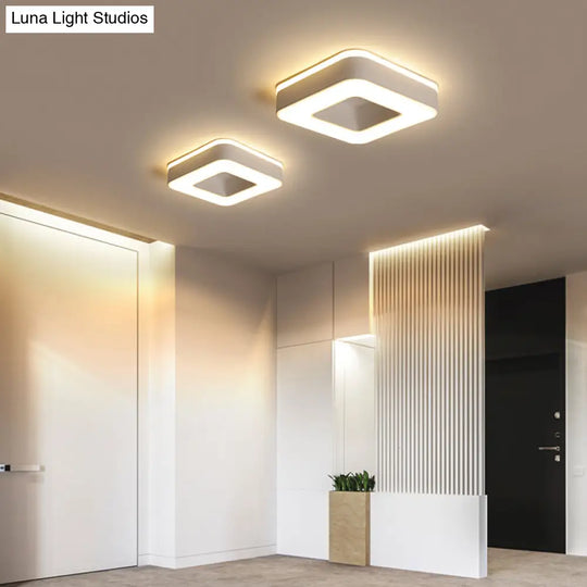 Nordic Style Led Flush Mount Ceiling Light With Acrylic Diffuser For Small Corridors