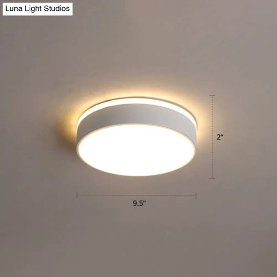 Nordic Style Led Flush Mount Ceiling Light With Acrylic Diffuser For Small Corridors White / Warm