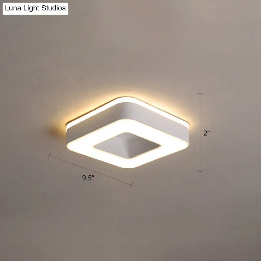 Nordic Style Led Flush Mount Ceiling Light With Acrylic Diffuser For Small Corridors White / Warm