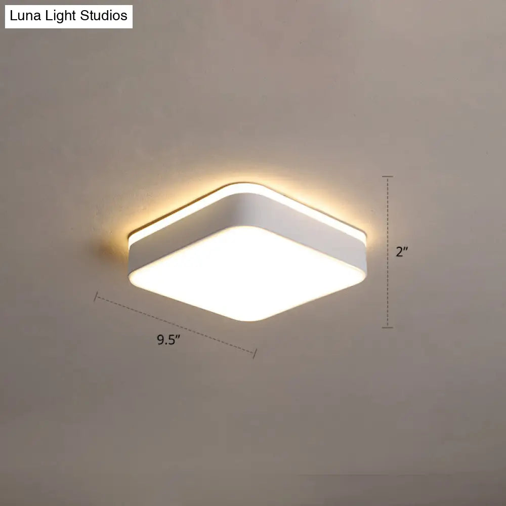 Nordic Style Led Flush Mount Ceiling Light With Acrylic Diffuser For Small Corridors White / Warm