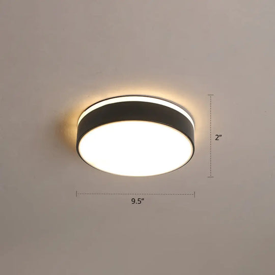 Nordic Style Led Flush Mount Ceiling Light With Acrylic Diffuser For Small Corridors Black / Warm