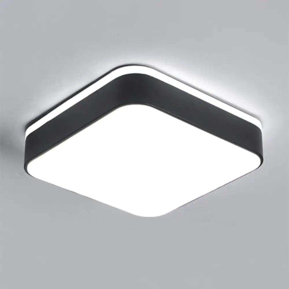 Nordic Style Led Flush Mount Ceiling Light With Acrylic Diffuser For Small Corridors Black / White