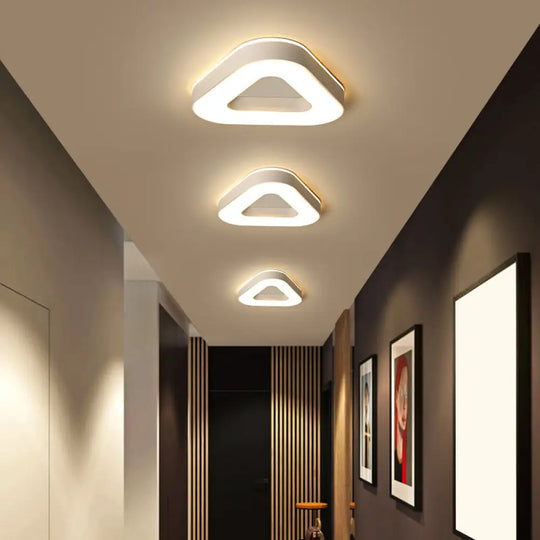 Nordic Style Led Flush Mount Ceiling Light With Acrylic Diffuser For Small Corridors White / Three