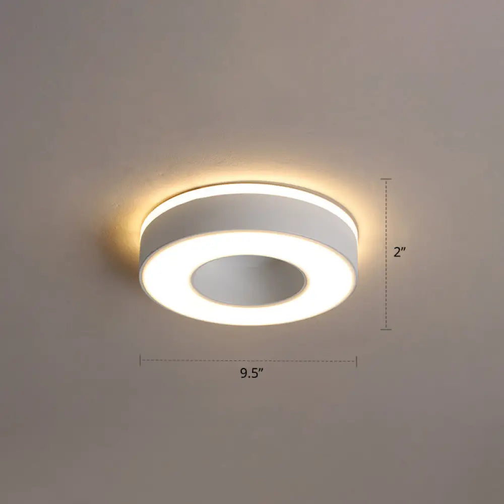 Nordic Style Led Flush Mount Ceiling Light With Acrylic Diffuser For Small Corridors White / Warm