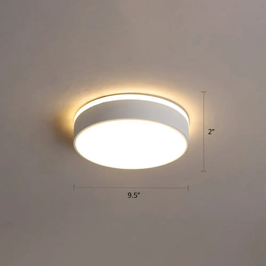 Nordic Style Led Flush Mount Ceiling Light With Acrylic Diffuser For Small Corridors White / Warm