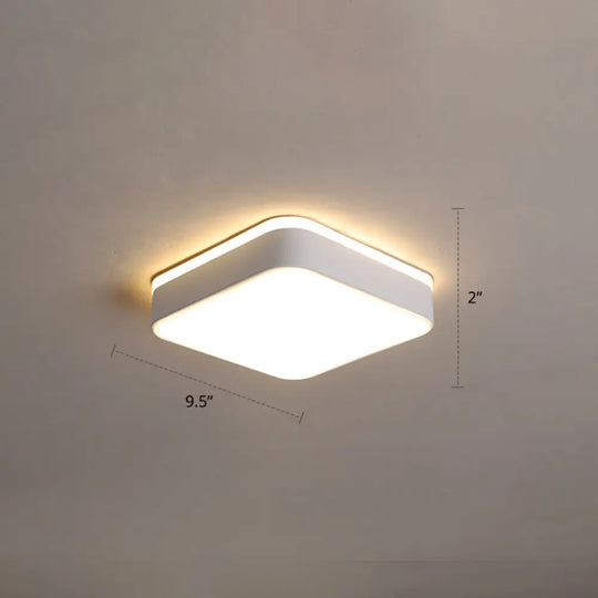 Nordic Style Led Flush Mount Ceiling Light With Acrylic Diffuser For Small Corridors White / Warm