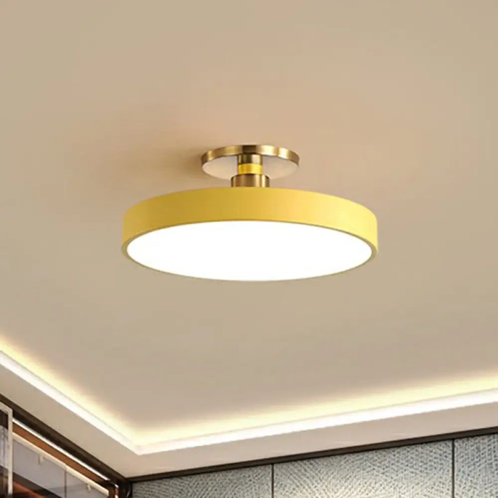 Nordic Style Led Flush Mount Ceiling Light Yellow / 12