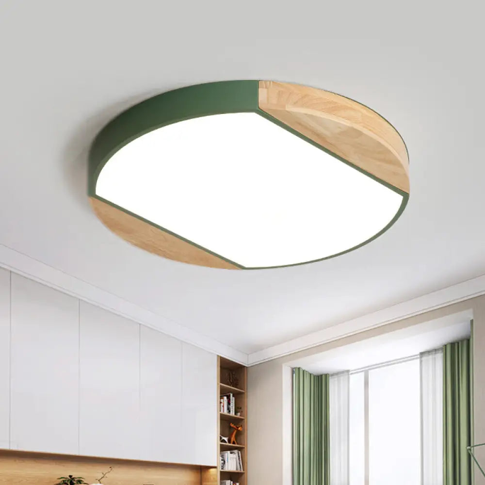 Nordic Style Led Flushmount Ceiling Lamp - Acrylic Circular Baby Bedroom & Kindergarten Light In