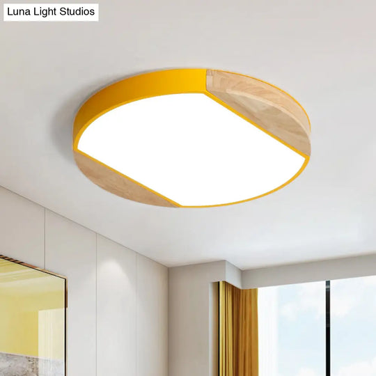 Nordic Style Led Flushmount Ceiling Lamp - Acrylic Circular Baby Bedroom & Kindergarten Light In