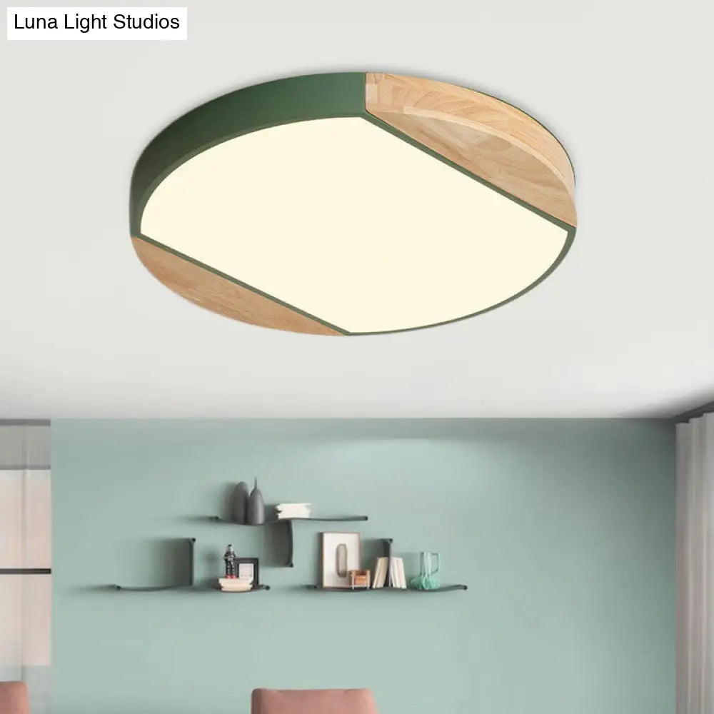 Nordic Style Led Flushmount Ceiling Lamp - Acrylic Circular Baby Bedroom & Kindergarten Light In