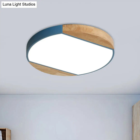 Nordic Style Led Flushmount Ceiling Lamp - Acrylic Circular Baby Bedroom & Kindergarten Light In