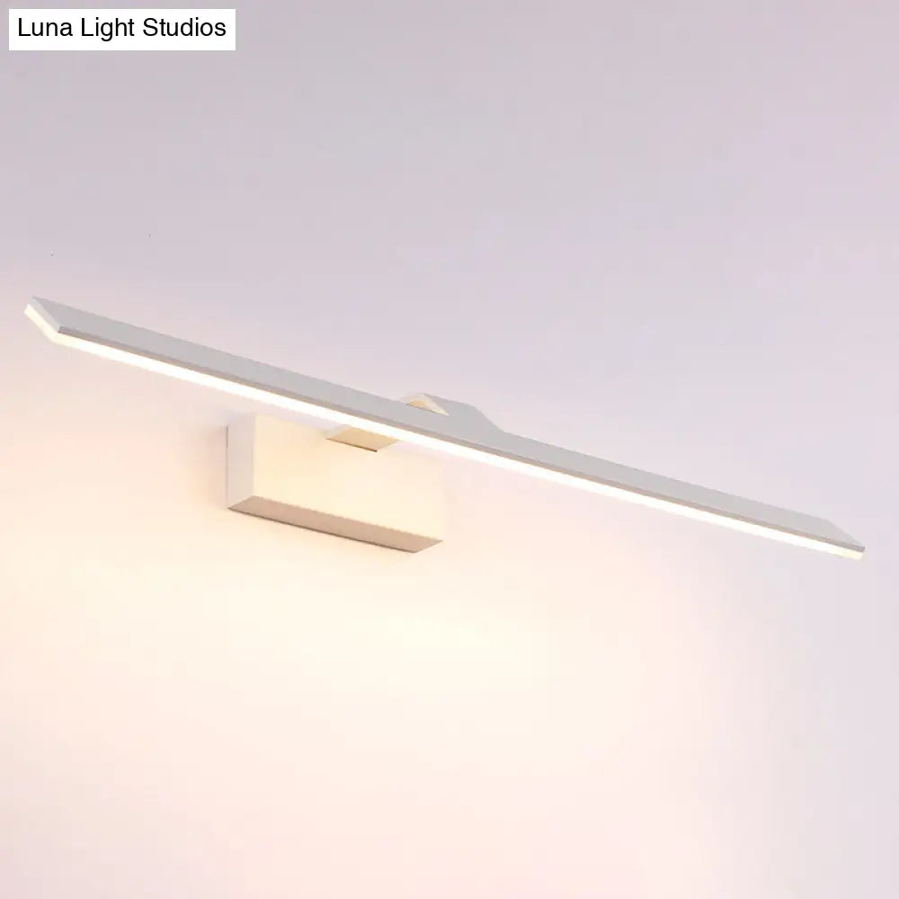 Nordic Style Led Vanity Lamp - 16.5/20 White Rectangular Acrylic Wall Mount Light For Bathroom With