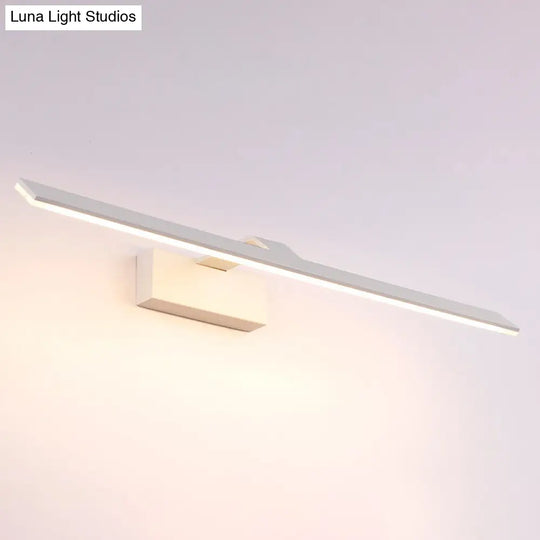 Nordic Style Led Vanity Lamp - 16.5/20 White Rectangular Acrylic Wall Mount Light For Bathroom With