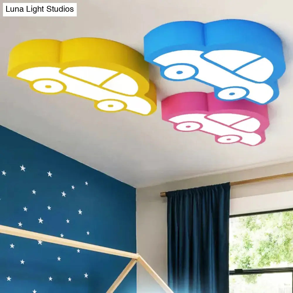 Nordic Style Macaron Acrylic Flush Ceiling Light For Child Bedroom