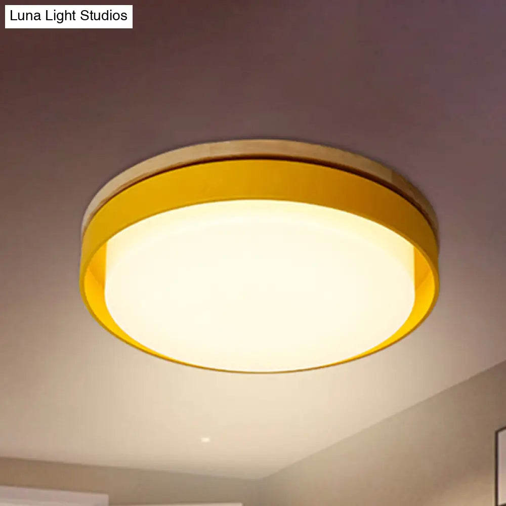 Nordic Style Macaron Colored Child Bedroom Ceiling Light Yellow / 15 White