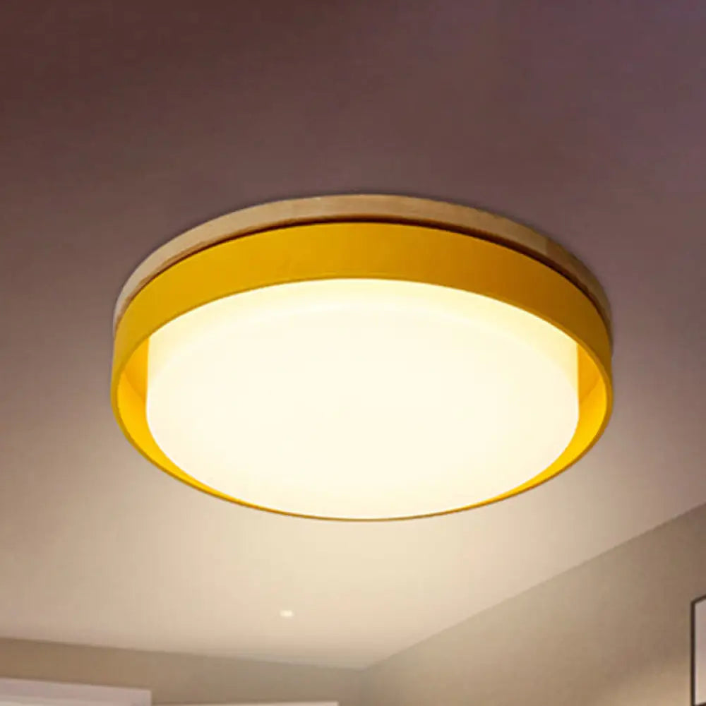 Nordic Style Macaron Colored Child Bedroom Ceiling Light Yellow / 15’ White