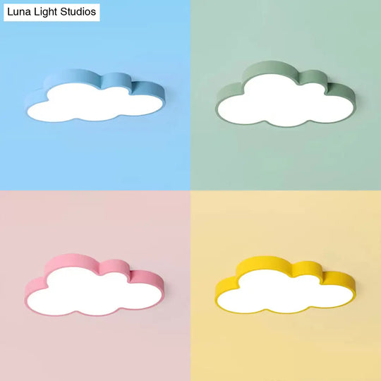Nordic Style Macaron Colored Cloud Child Flush Mount Light For Bedroom