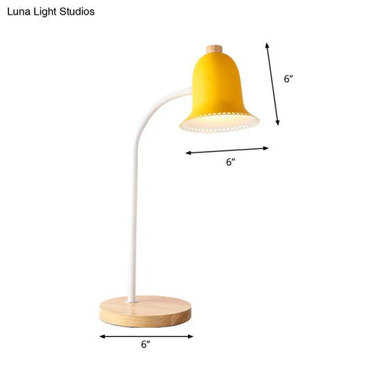 Nordic Style Metal Bell Reading Light For Childs Bedroom - Small Desk Lamp With Single Head