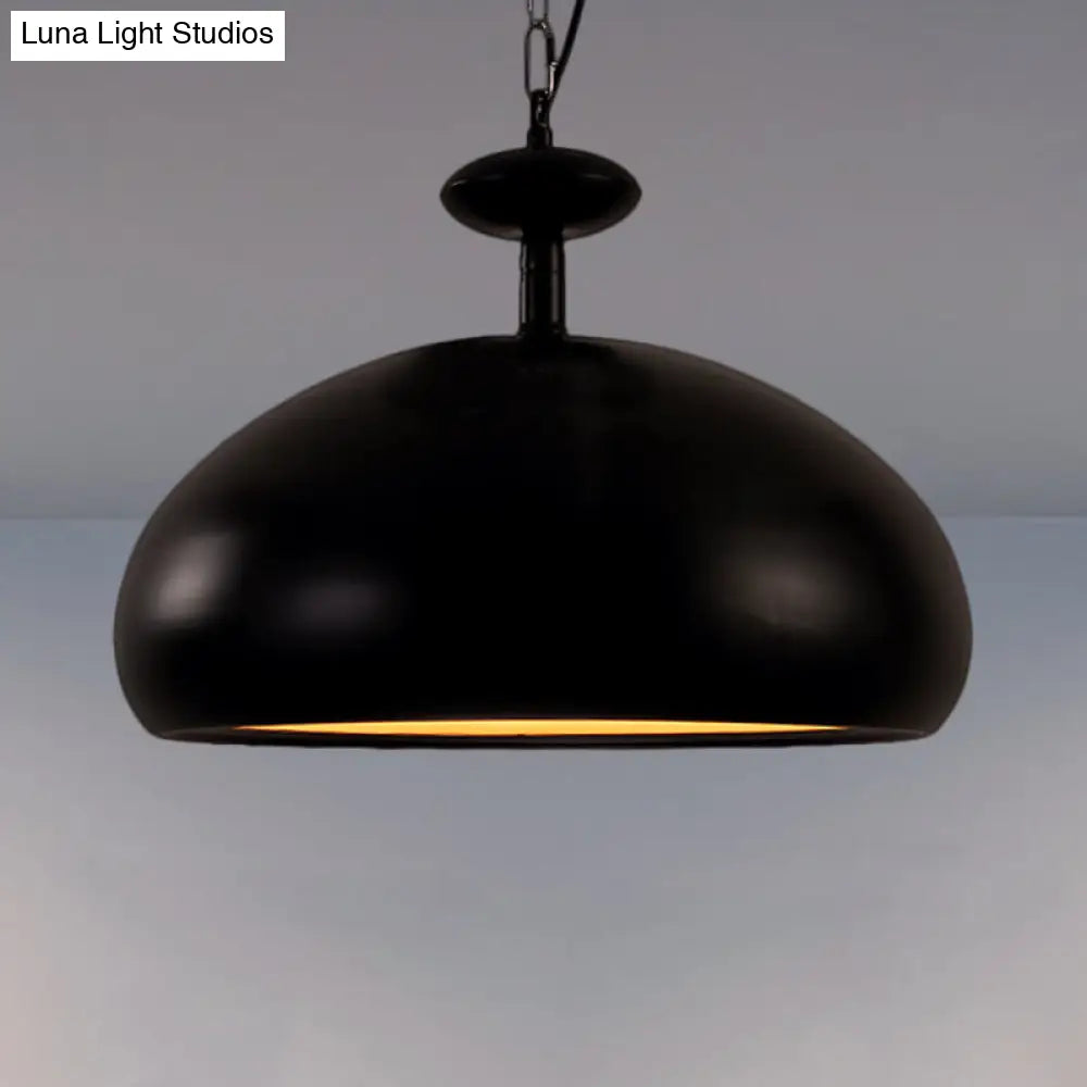 Nordic Style Metal Ceiling Pendant Light With Adjustable Chain - 11/16.5 W Bowl 1 Bulb Black/White