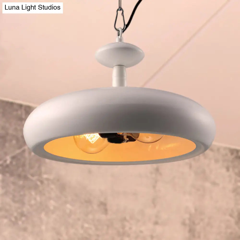 Nordic Style Metal Ceiling Pendant Light With Adjustable Chain - 11/16.5 W Bowl 1 Bulb Black/White