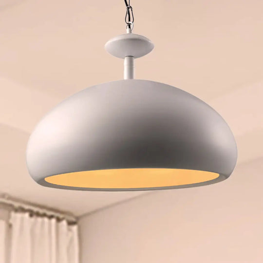 Nordic Style Metal Ceiling Pendant Light With Adjustable Chain - 1 Bulb Kitchen Fixture In Black Or