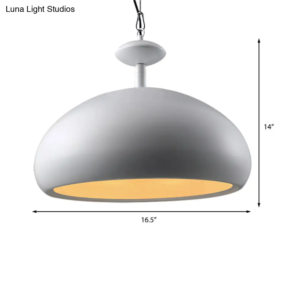 Nordic Style Metal Ceiling Pendant Light With Adjustable Chain - 11/16.5 W Bowl 1 Bulb Black/White