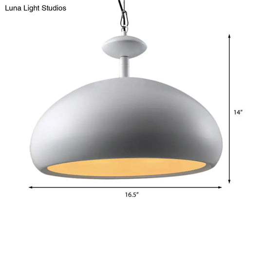 Nordic Style Metal Ceiling Pendant Light With Adjustable Chain - 11/16.5 W Bowl 1 Bulb Black/White