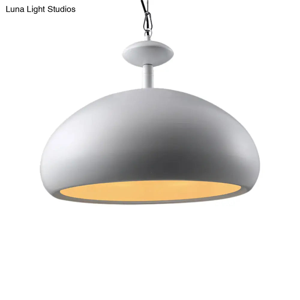 Nordic Style Metal Ceiling Pendant Light With Adjustable Chain - 1 Bulb Kitchen Fixture In Black Or