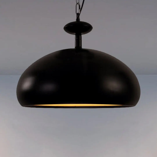 Nordic Style Metal Ceiling Pendant Light With Adjustable Chain - 1 Bulb Kitchen Fixture In Black Or