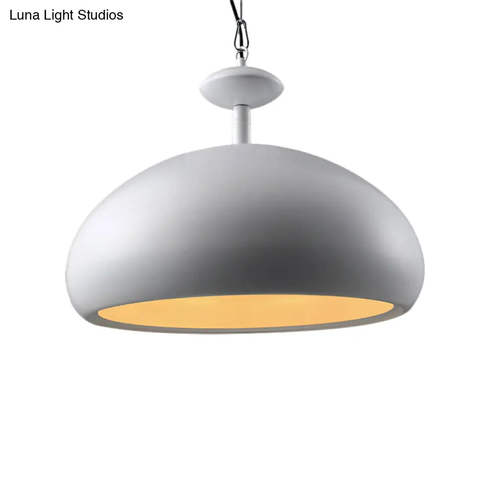 Nordic Style Metal Ceiling Pendant Light With Adjustable Chain - 11/16.5 W Bowl 1 Bulb Black/White