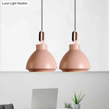 Nordic Style Metal Ceiling Pendant Light With Dome Shade For Living Room - Black/Grey