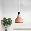 Nordic Style Metal Ceiling Pendant Light With Dome Shade For Living Room - Black/Grey Pink