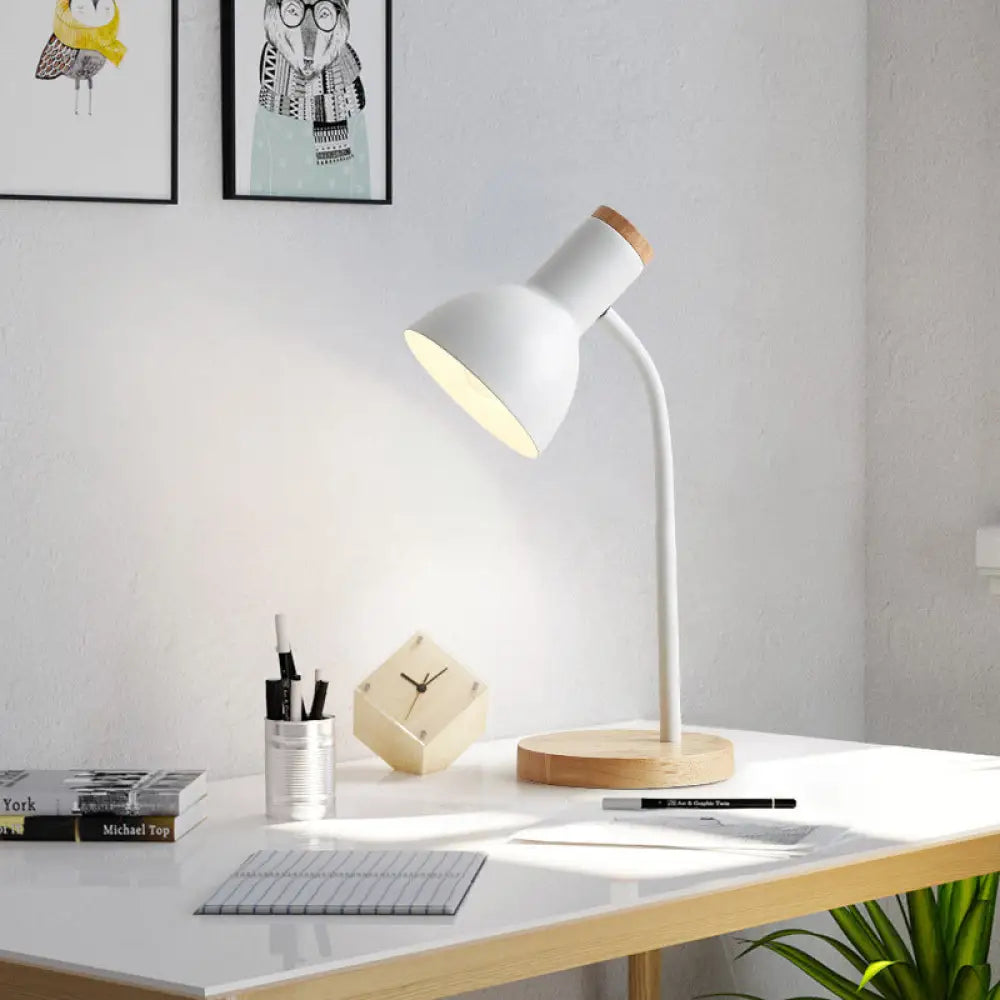 Nordic Style Metal Desk Lamp - Gentle And Kid-Friendly Study Light For Childrens Bedroom White