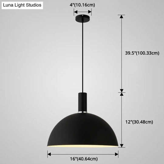 Nordic Style Metal Hemispherical Pendant Lamp - | Restaurant Ceiling Light 1