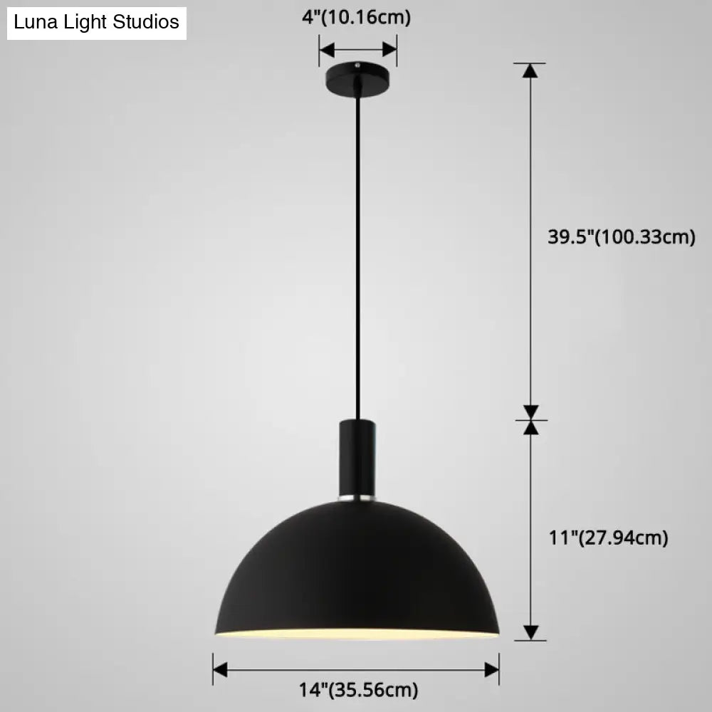 Nordic Style Metal Hemispherical Pendant Lamp - | Restaurant Ceiling Light 1