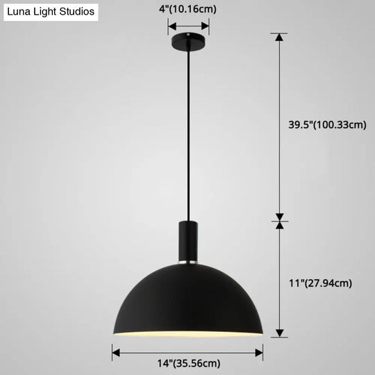 Nordic Style Metal Hemispherical Pendant Lamp - | Restaurant Ceiling Light 1