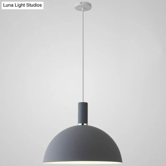 Nordic Style Metal Hemispherical Pendant Lamp - | Restaurant Ceiling Light 1 Grey / 14