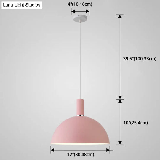 Nordic Style Metal Hemispherical Pendant Lamp - | Restaurant Ceiling Light 1