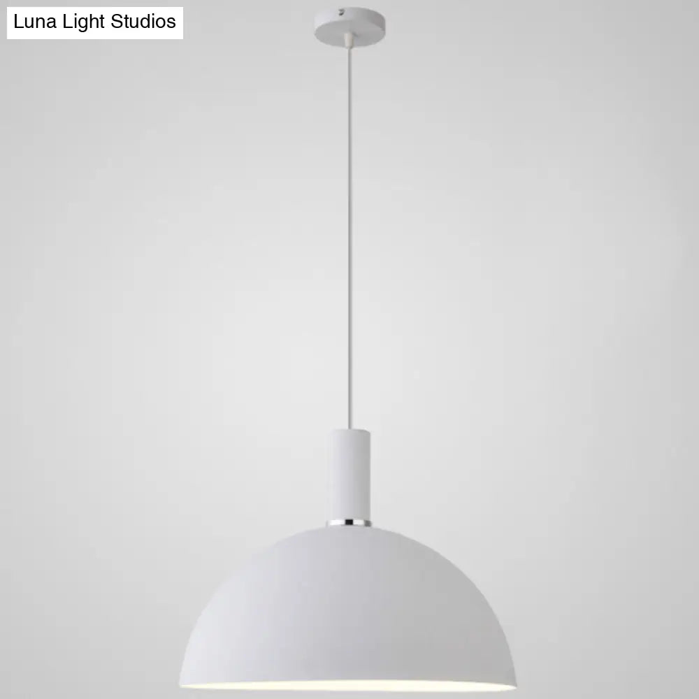 Nordic Style Metal Hemispherical Pendant Lamp - | Restaurant Ceiling Light 1 White / 14