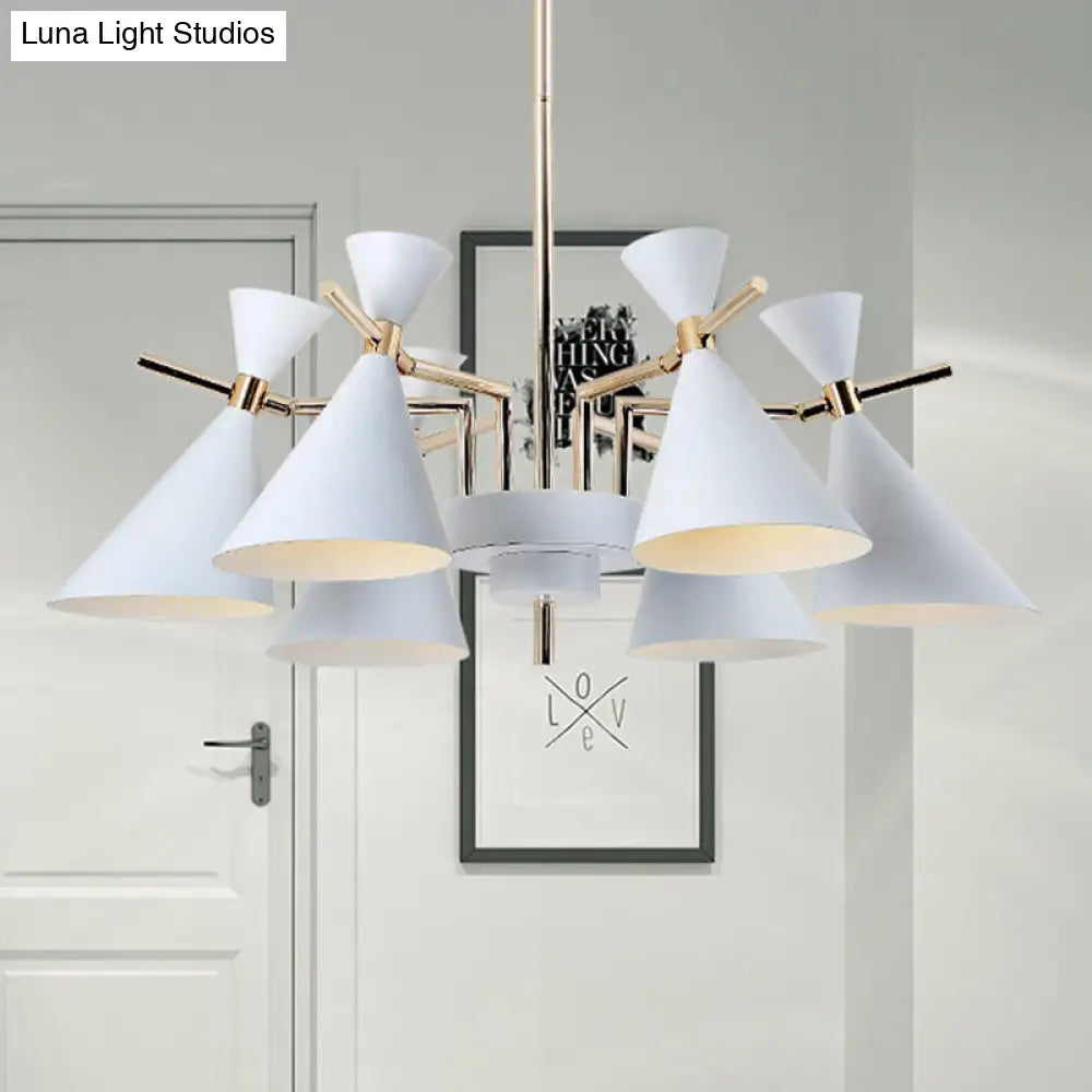 Nordic Style Metal Horn Chandelier With 6 Lights - Perfect For Girls Bedroom