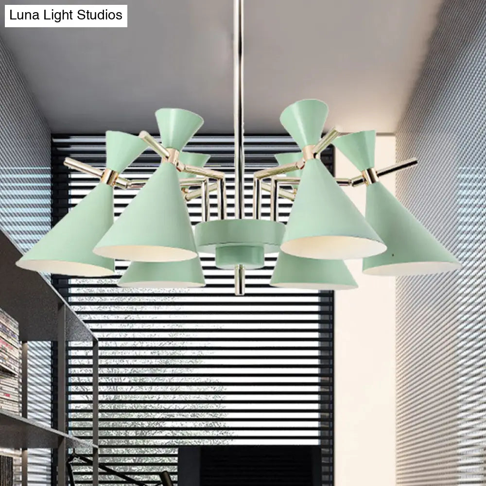 Nordic Style Metal Horn Chandelier With 6 Lights - Perfect For Girls Bedroom