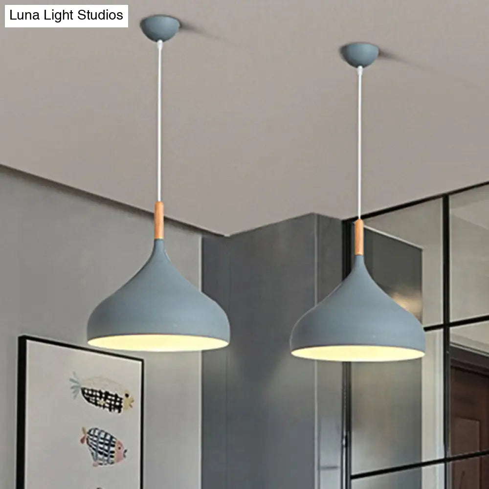 Nordic Style Metal Teardrop Pendant Lighting - 1 Light Black/White/Gold Available In 9.5’/12.5’/14’W