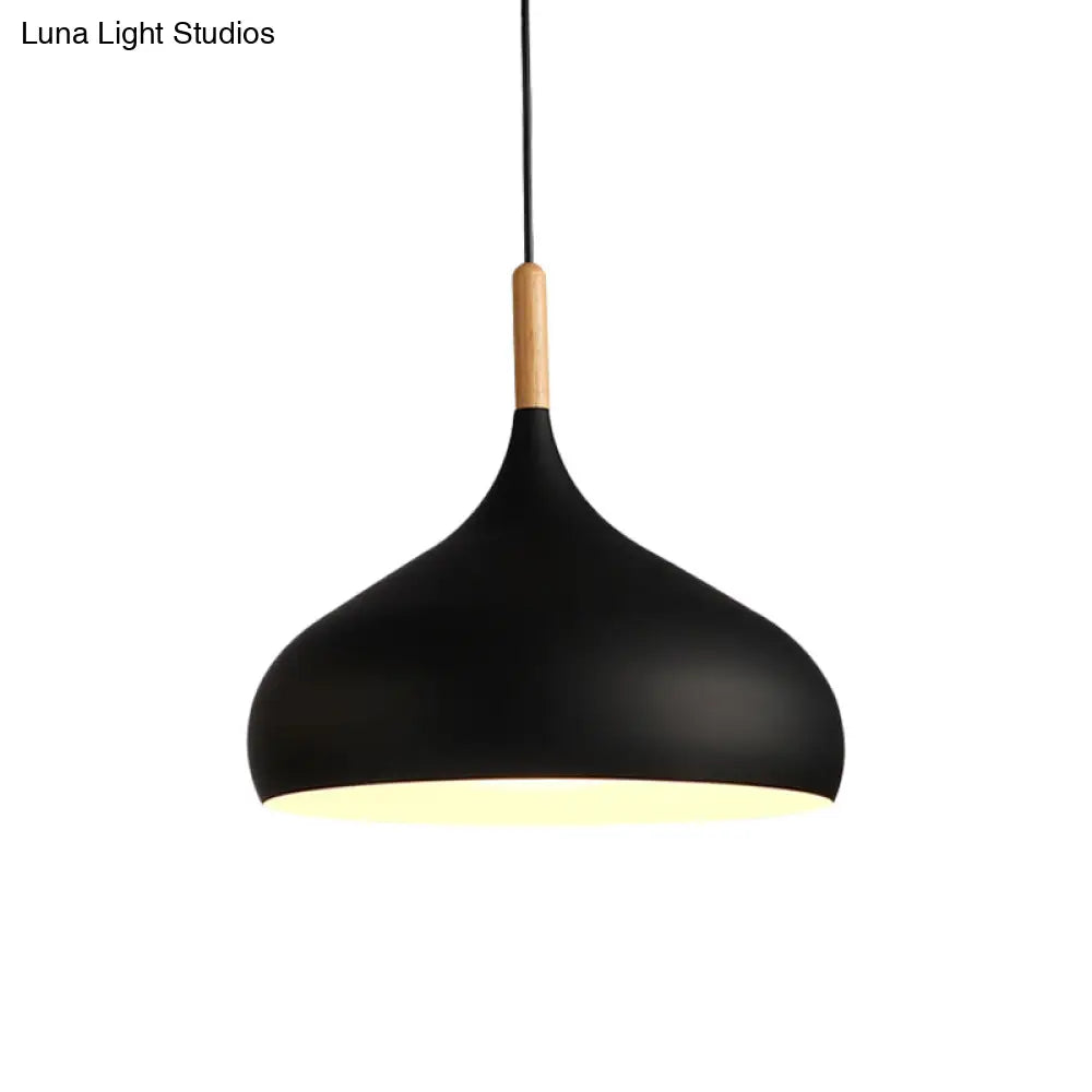 Nordic Style Metal Teardrop Pendant Lighting - 1 Light Black/White/Gold Available In 9.5’/12.5’/14’W