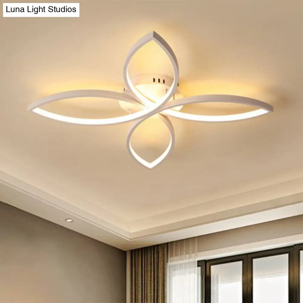 Nordic Style Metallic Butterfly Semi Flush Led Ceiling Fixture In Warm/White Light - 23’/29’