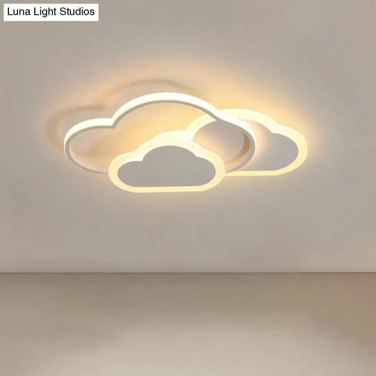 Nordic Style Metallic Cloud Led Ceiling Light For Bedroom - Flush Mount Lighting White / Small