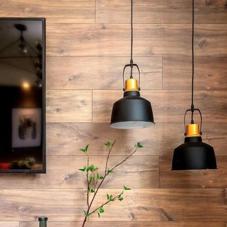 Nordic Style Metallic Pendant Ceiling Light With Bowl Shade And 1-Light Suspension Black