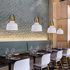 Nordic Style Metallic Pendant Ceiling Light With Bowl Shade And 1-Light Suspension White